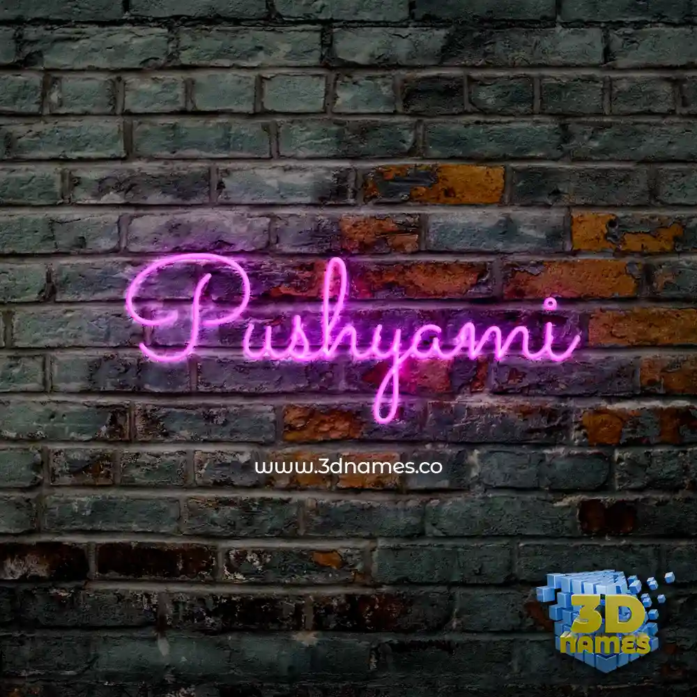 pushyami in Pink Neon style - 3D name wallpaper