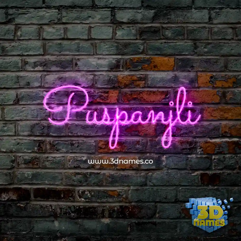 puspanjli in Pink Neon style - 3D name wallpaper