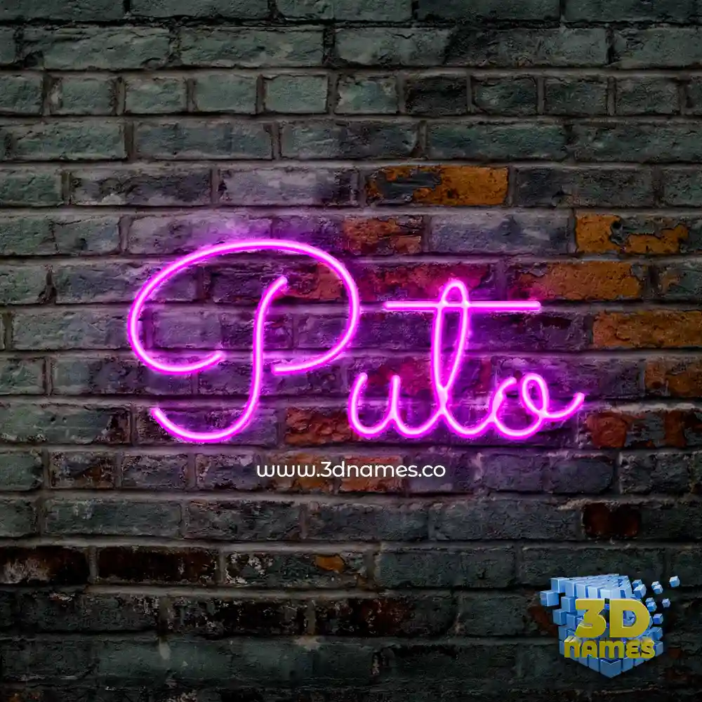 puto in Pink Neon style - 3D name wallpaper