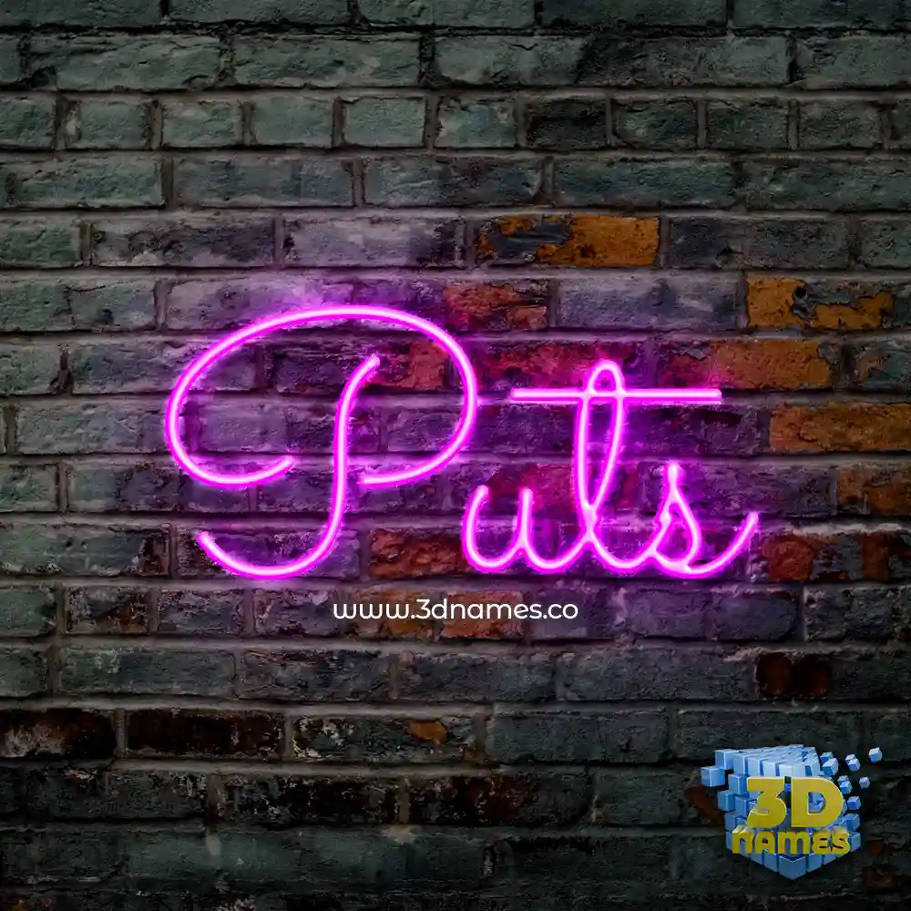 puts in Pink Neon style - 3D name wallpaper