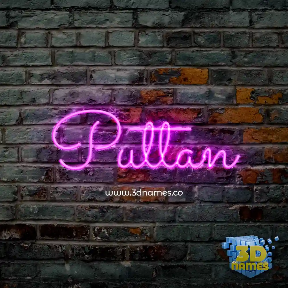 puttan in Pink Neon style - 3D name wallpaper