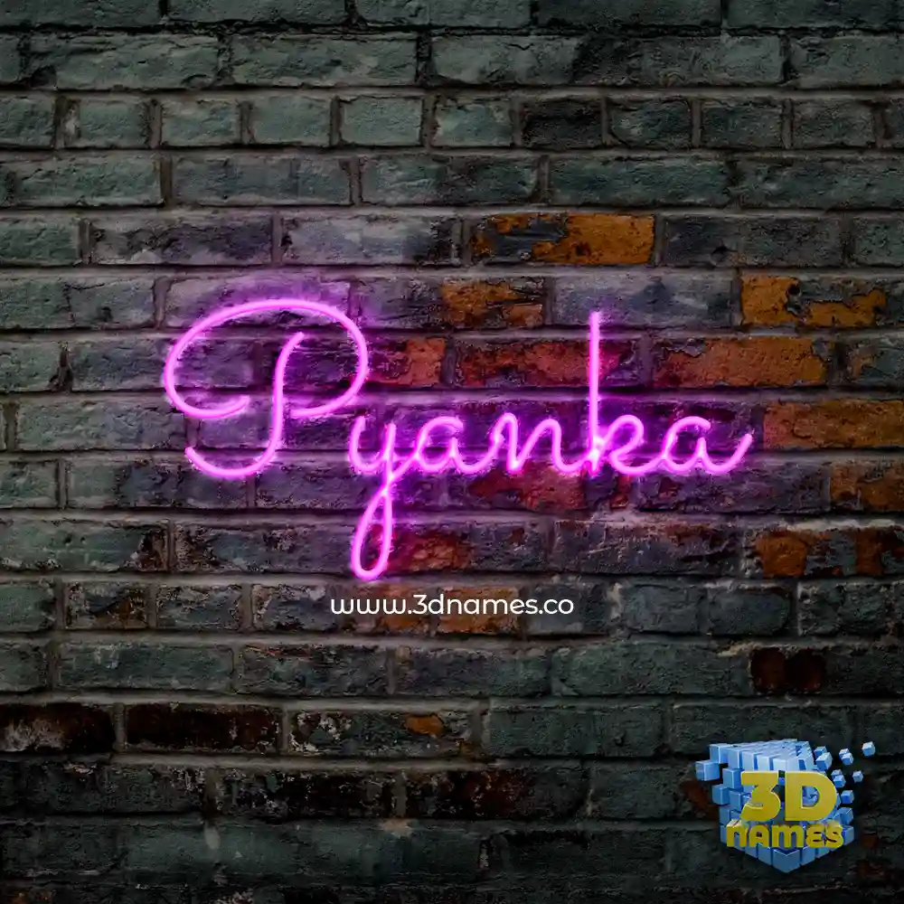 pyanka in Pink Neon style - 3D name wallpaper