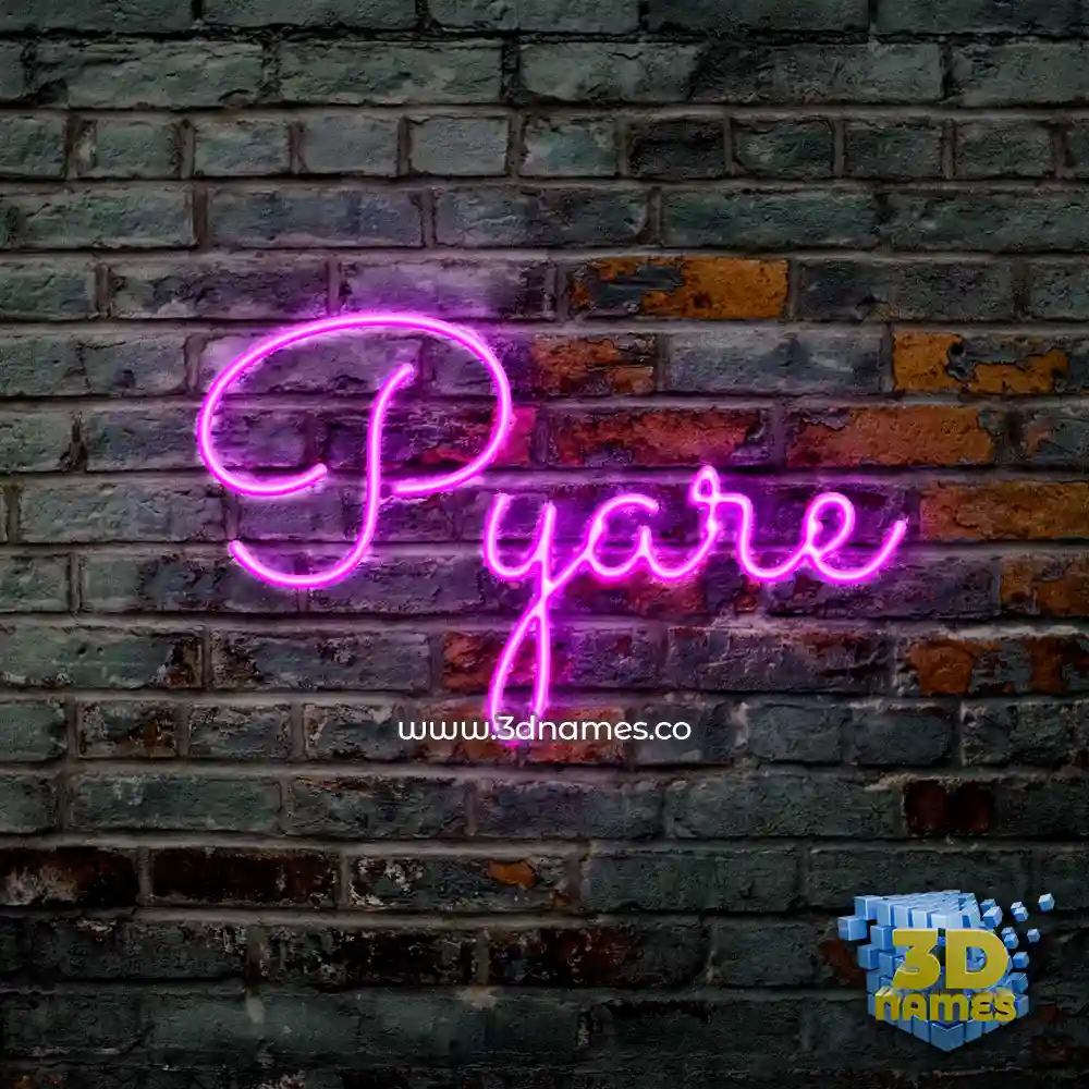 pyare in Pink Neon style - 3D name wallpaper