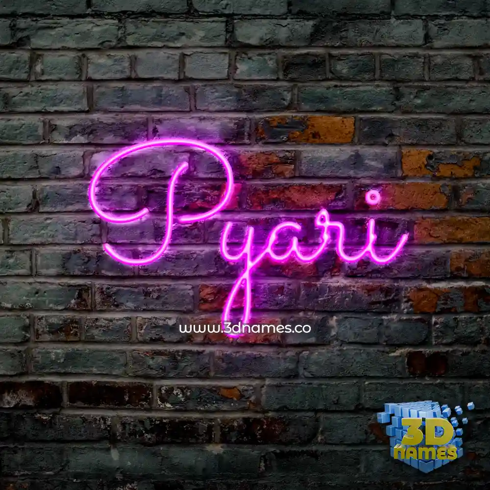 pyari in Pink Neon style - 3D name wallpaper
