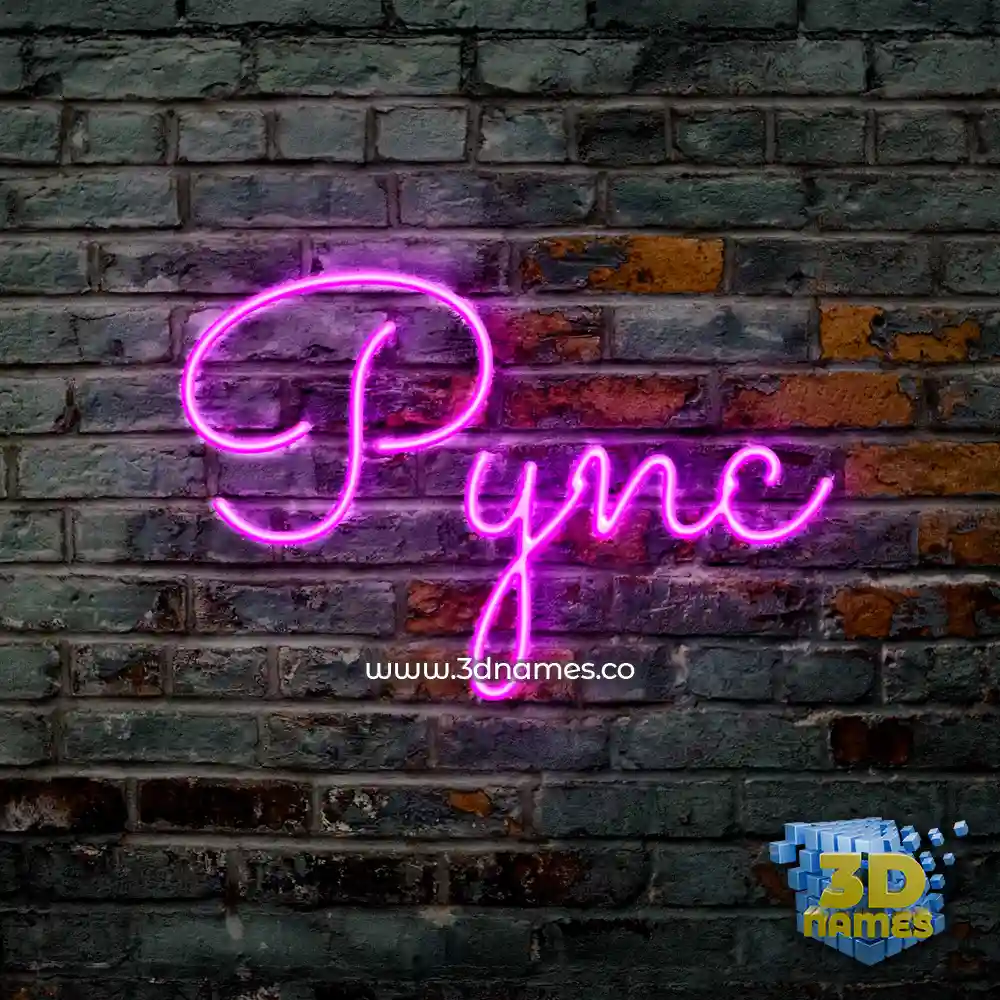 pync in Pink Neon style - 3D name wallpaper