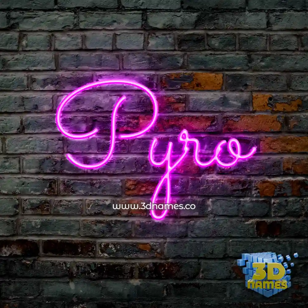 pyro in Pink Neon style - 3D name wallpaper