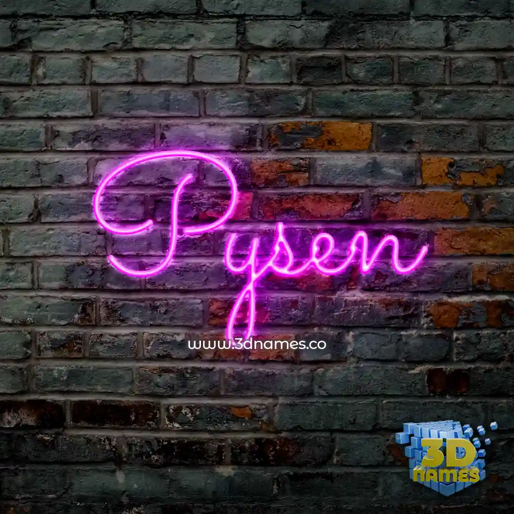 pysen in Pink Neon style - 3D name wallpaper
