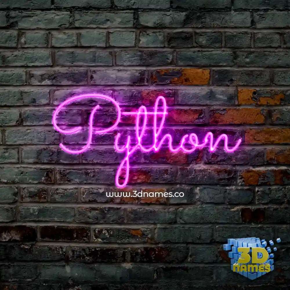 python in Pink Neon style - 3D name wallpaper