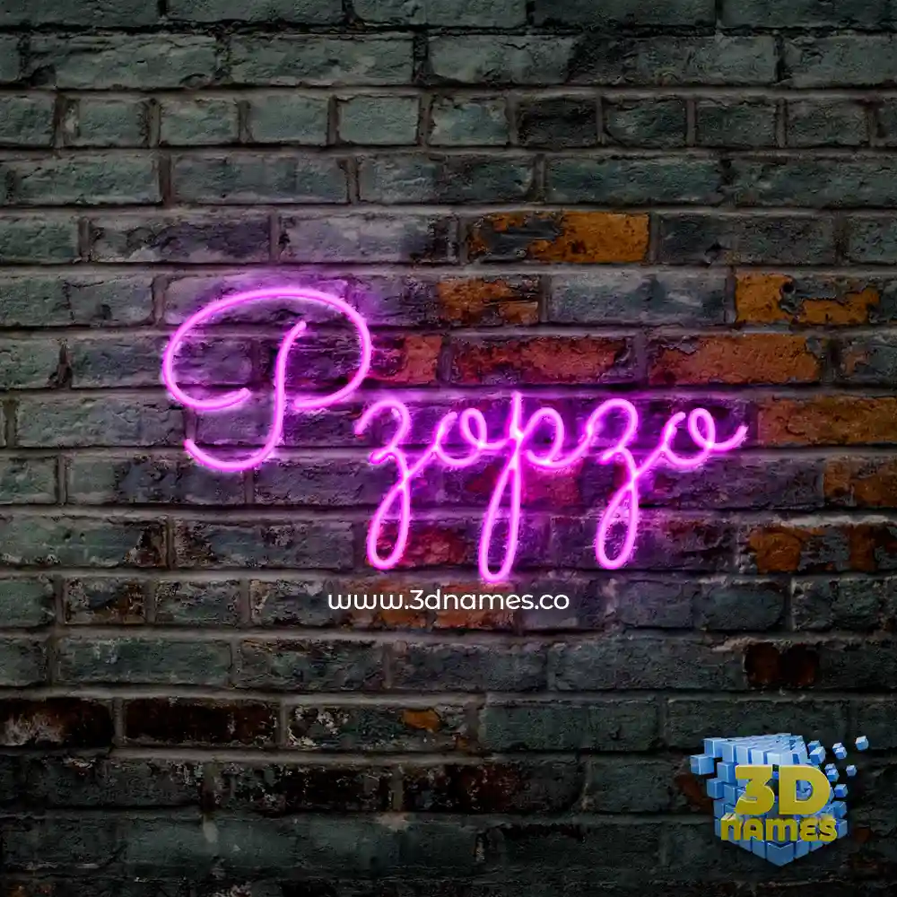 pzopzo in Pink Neon style - 3D name wallpaper