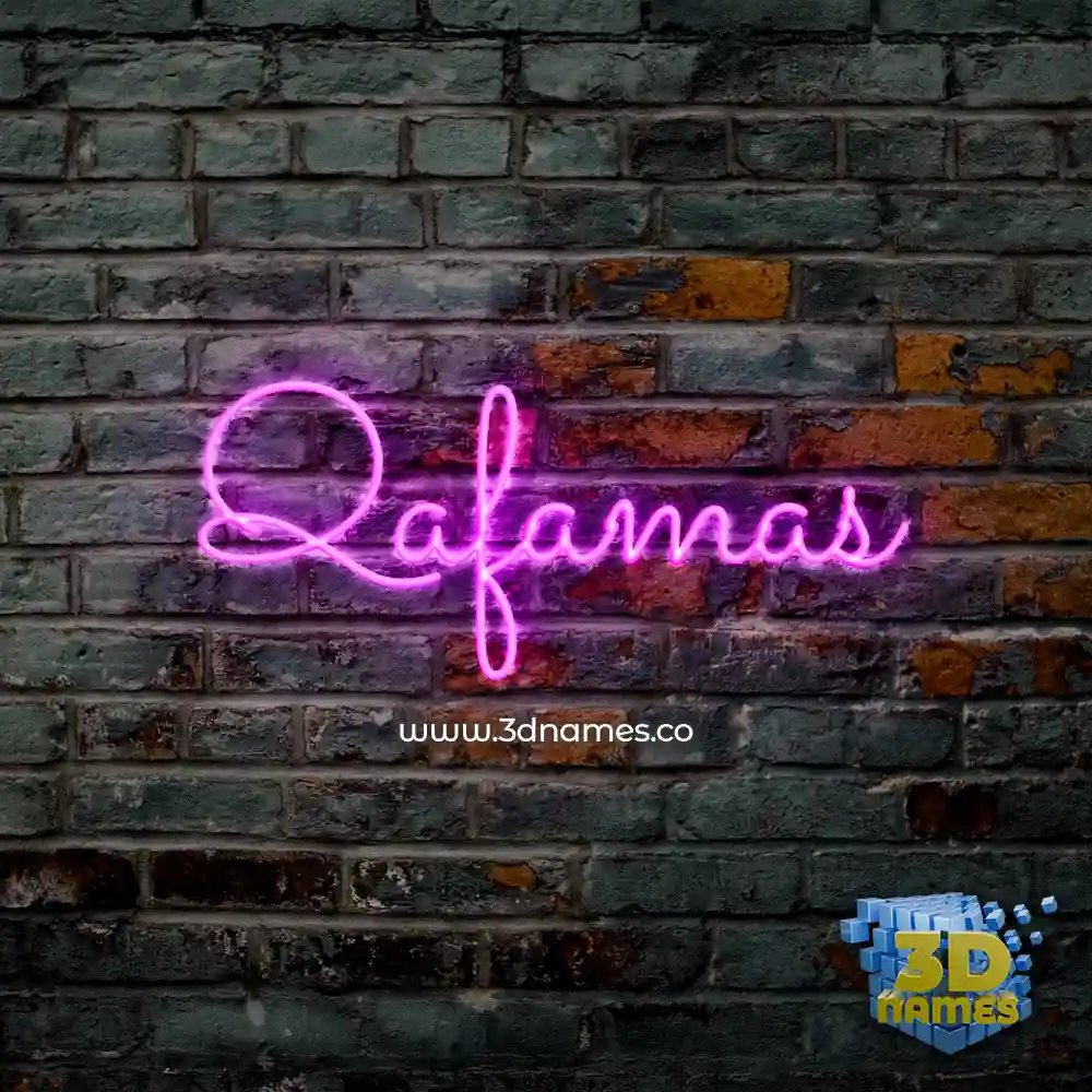qafamas in Pink Neon style - 3D name wallpaper