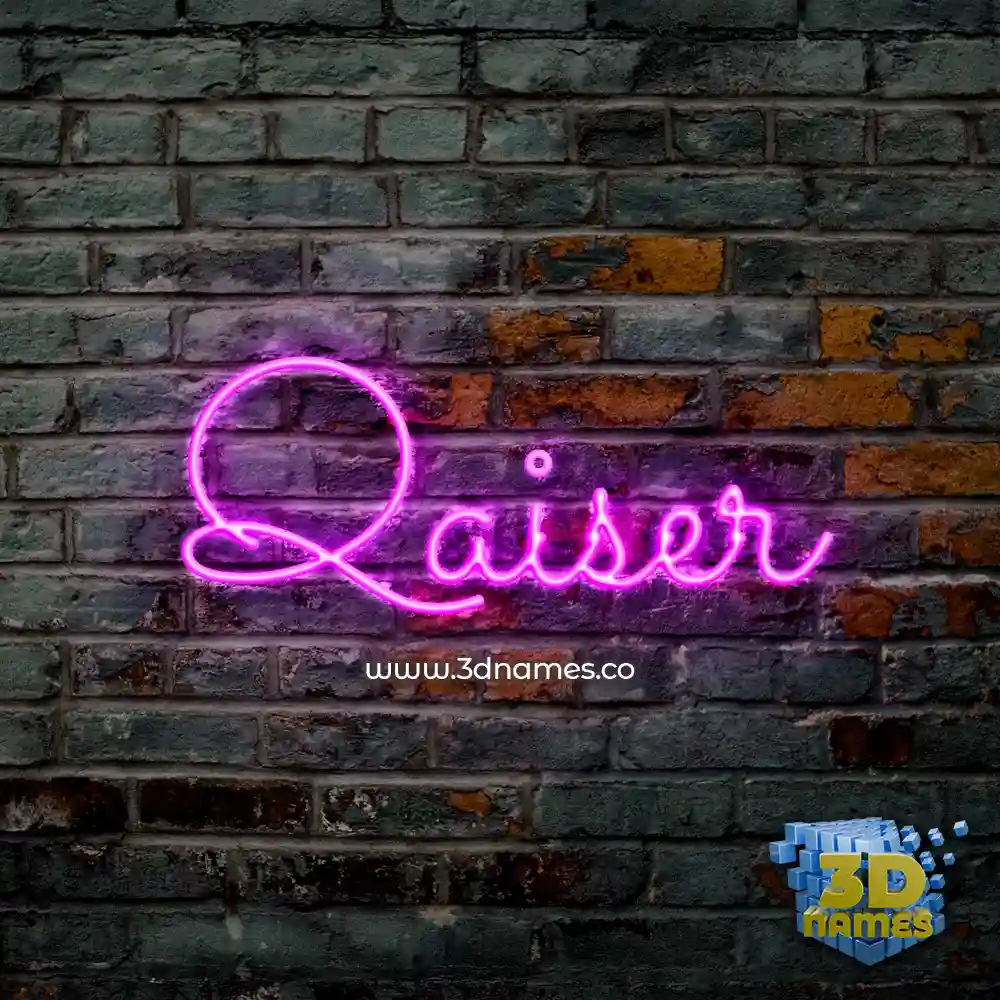 qaiser in Pink Neon style - 3D name wallpaper