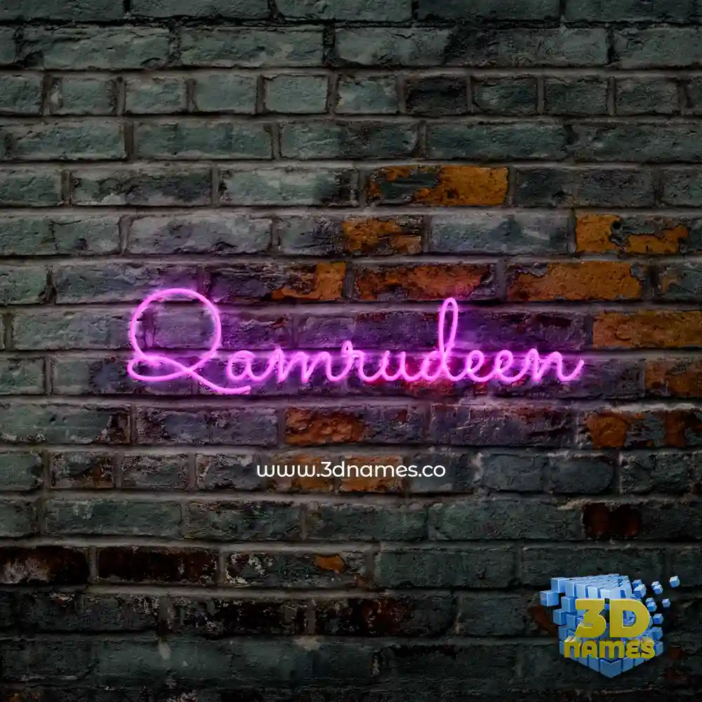 qamrudeen in Pink Neon style - 3D name wallpaper