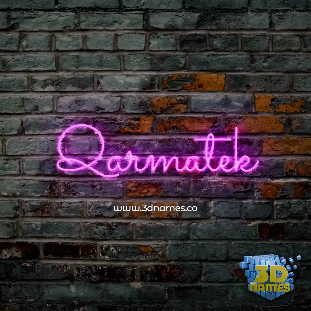 qarmatek in Pink Neon style - 3D name wallpaper