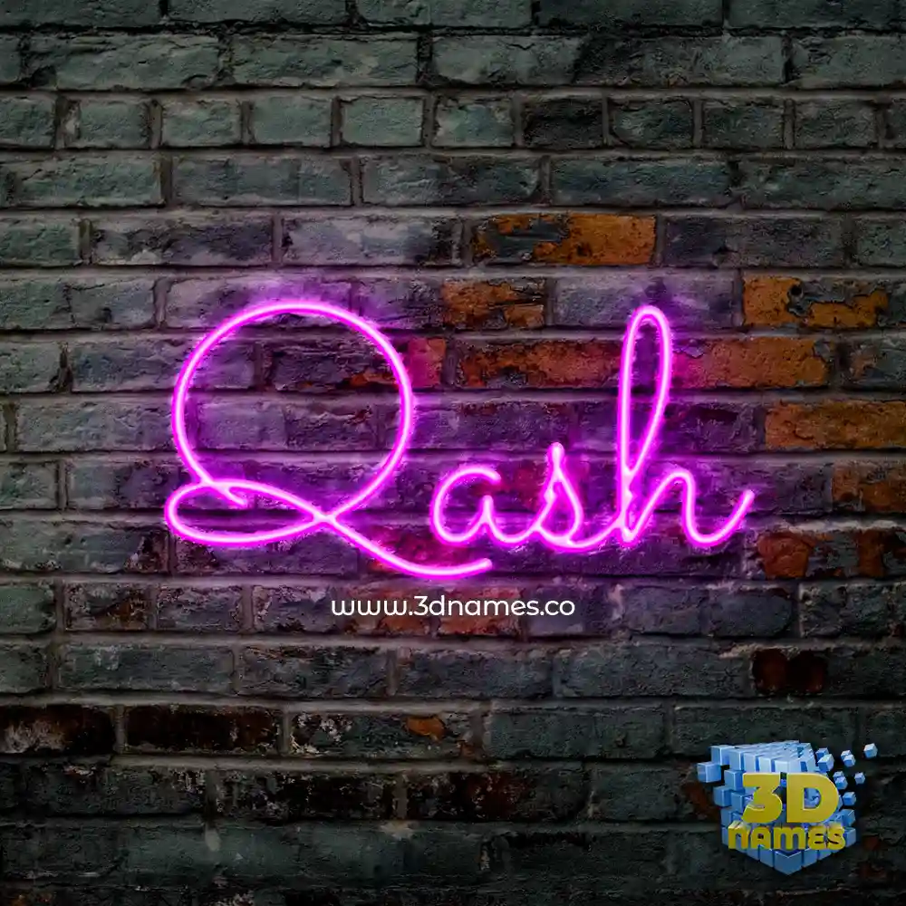qash in Pink Neon style - 3D name wallpaper