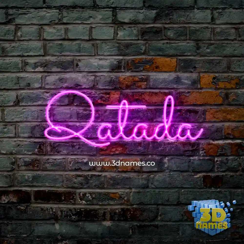 qatada in Pink Neon style - 3D name wallpaper