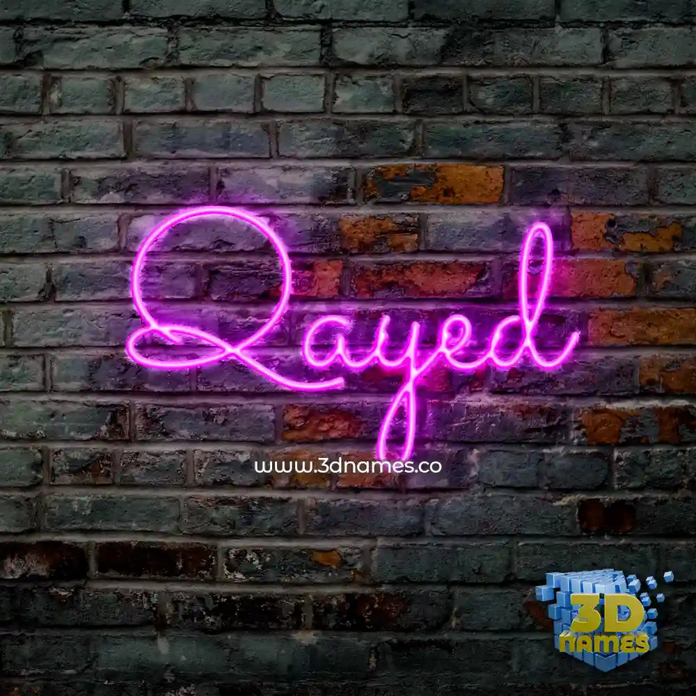 qayed in Pink Neon style - 3D name wallpaper