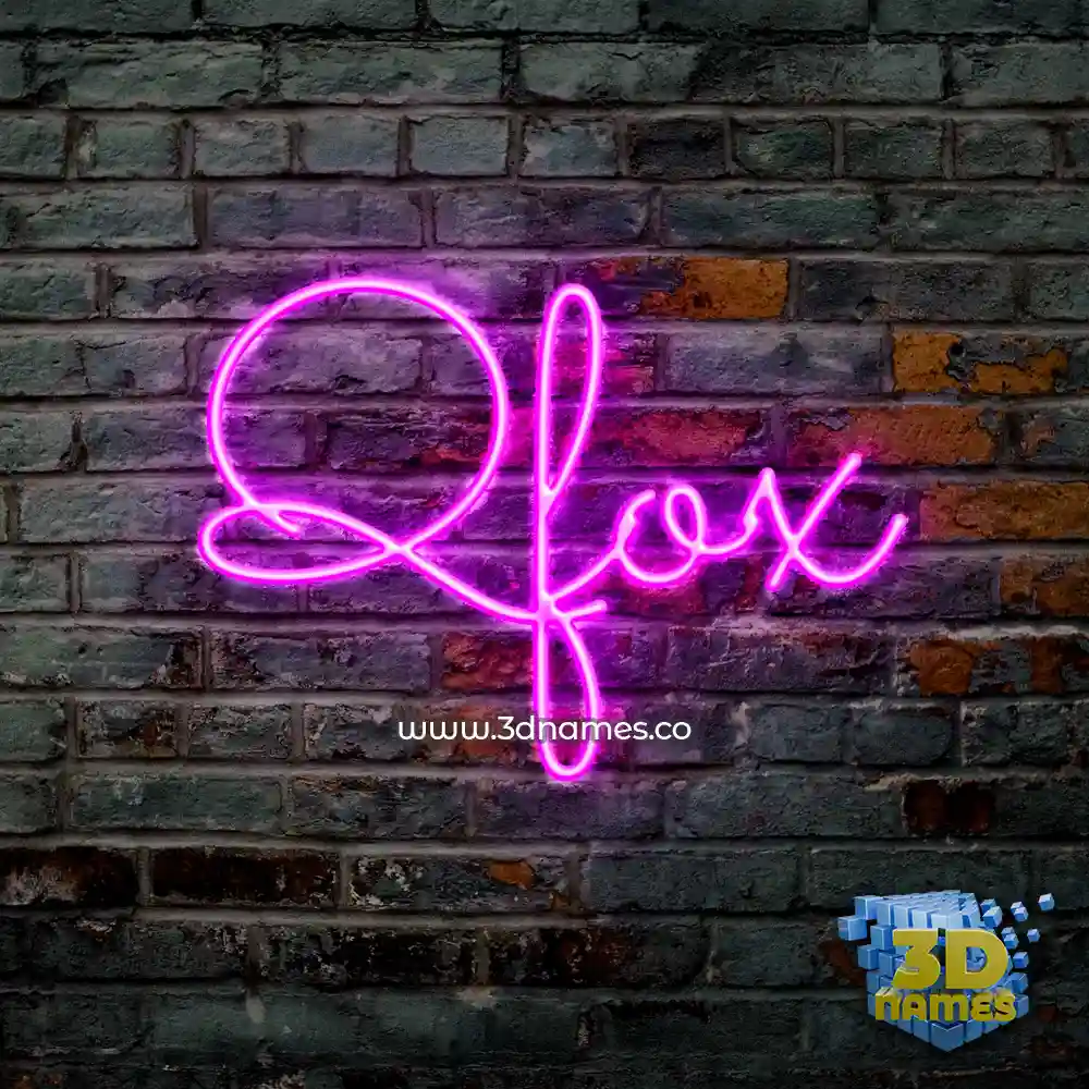 qfox in Pink Neon style - 3D name wallpaper