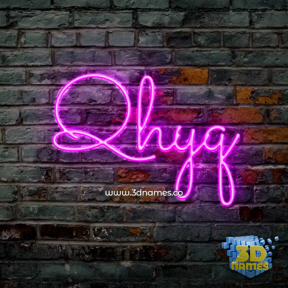 qhyq in Pink Neon style - 3D name wallpaper