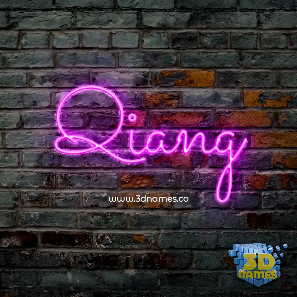 qiang in Pink Neon style - 3D name wallpaper