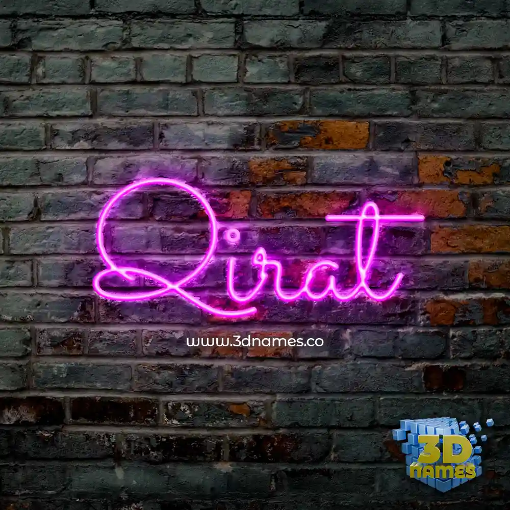 qirat in Pink Neon style - 3D name wallpaper