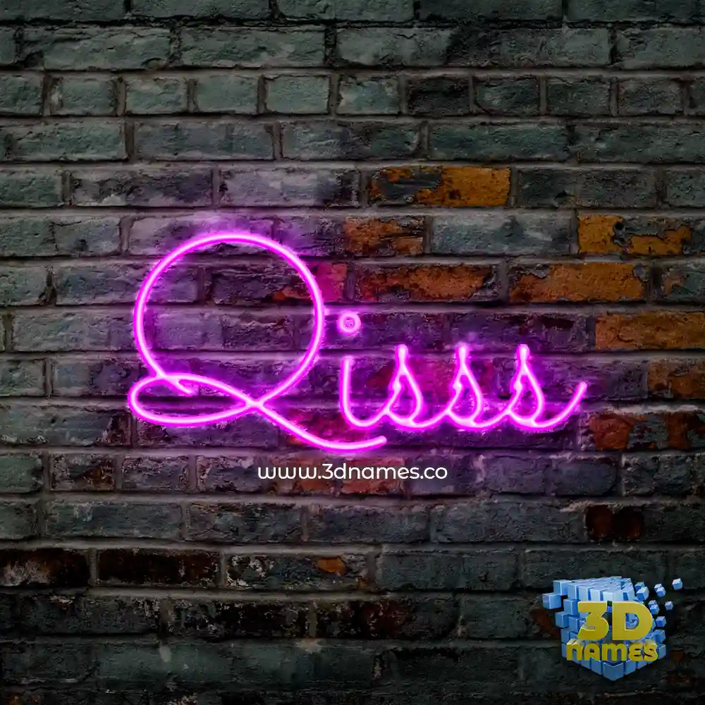qisss in Pink Neon style - 3D name wallpaper