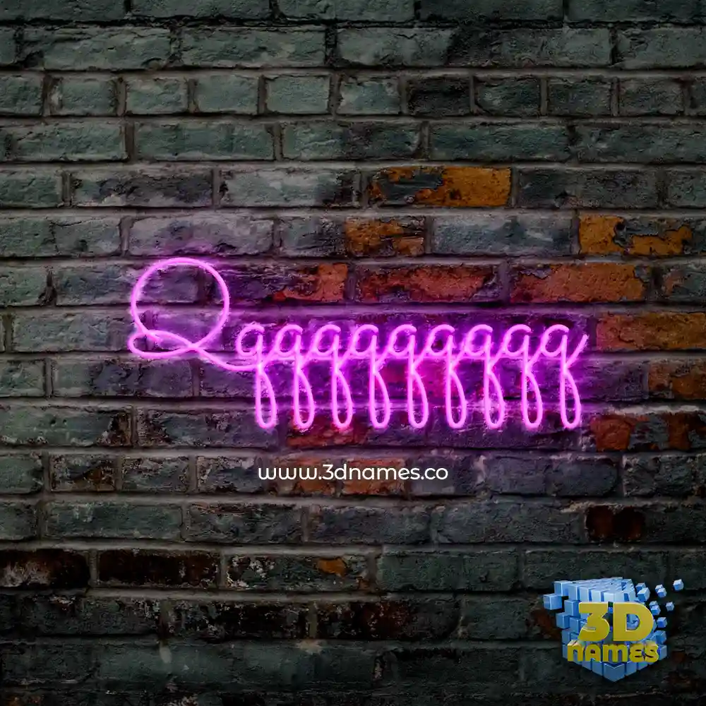 qqqqqqqqqq in Pink Neon style - 3D name wallpaper