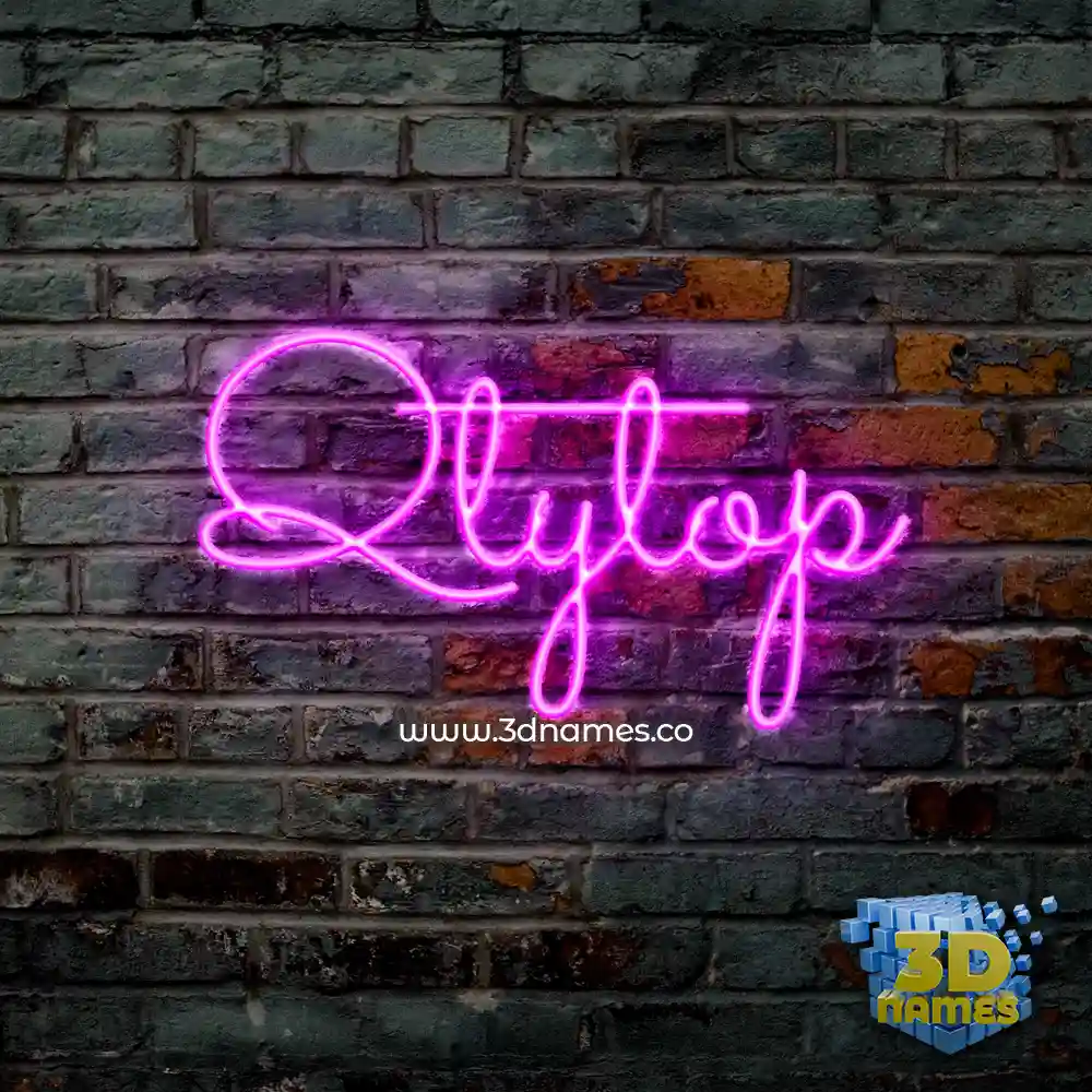 qtytop in Pink Neon style - 3D name wallpaper