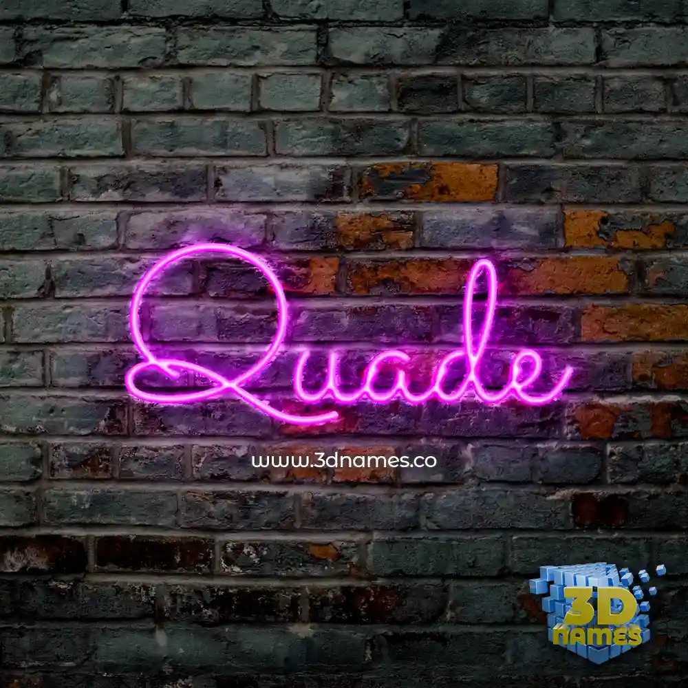 quade in Pink Neon style - 3D name wallpaper