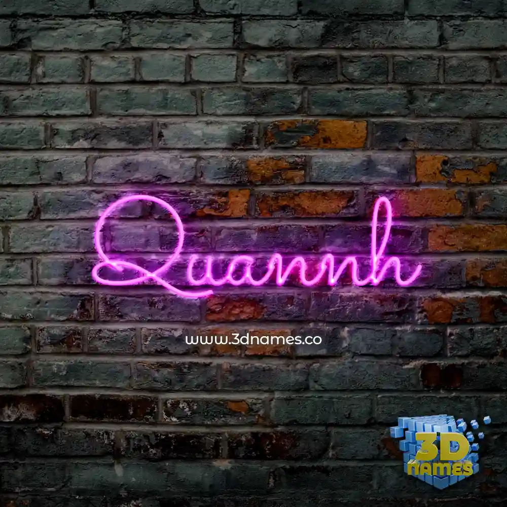 quannh in Pink Neon style - 3D name wallpaper