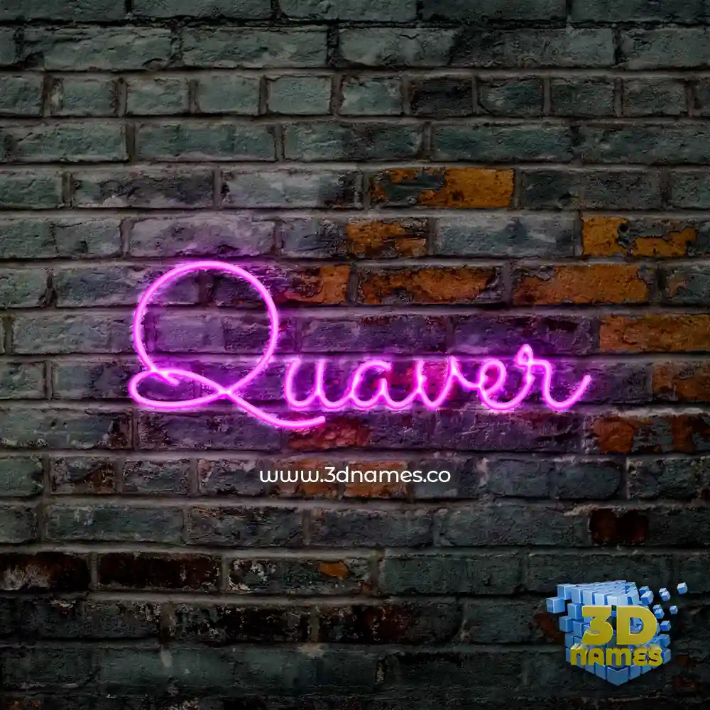 quaver in Pink Neon style - 3D name wallpaper