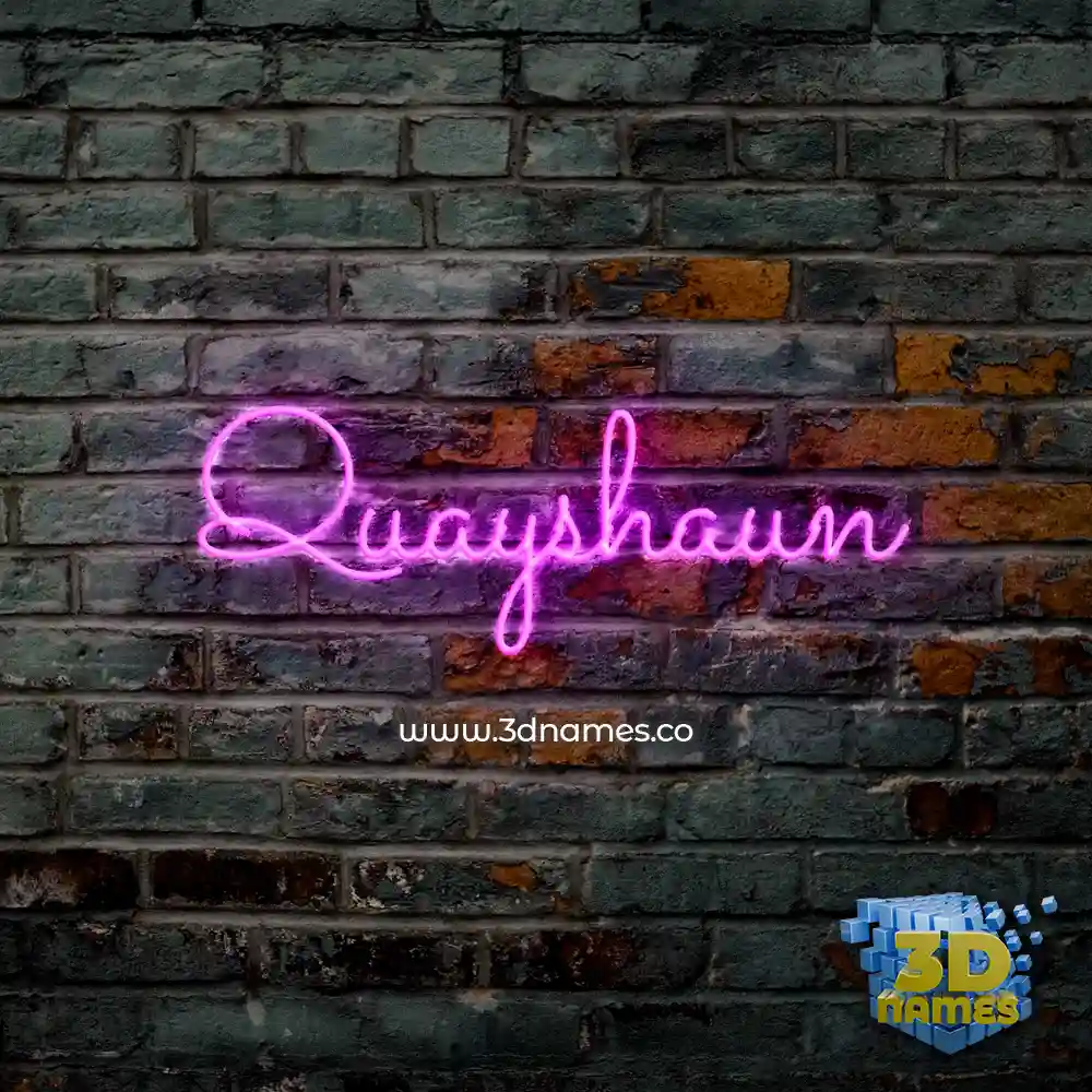 quayshaun in Pink Neon style - 3D name wallpaper