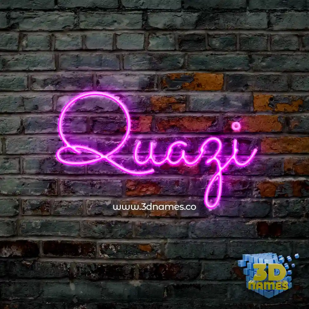 quazi in Pink Neon style - 3D name wallpaper