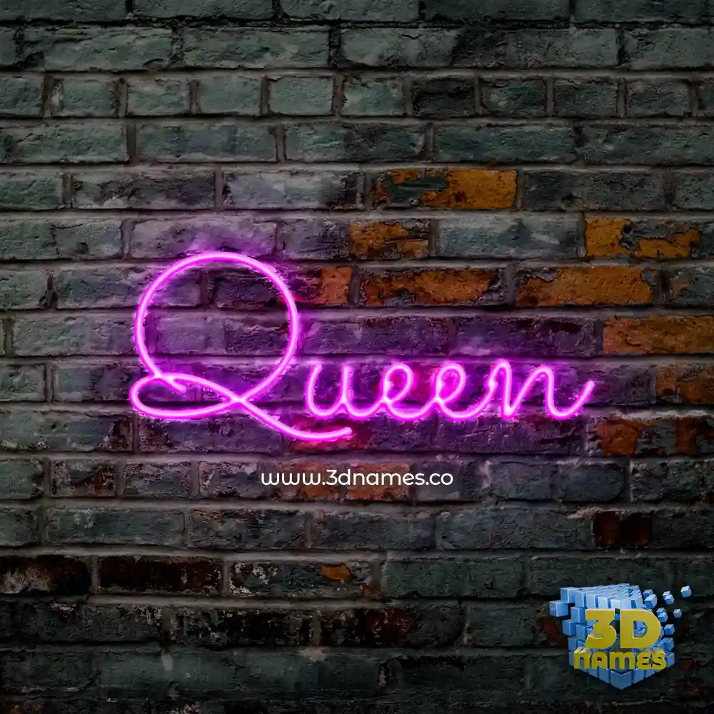 queen in Pink Neon style - 3D name wallpaper