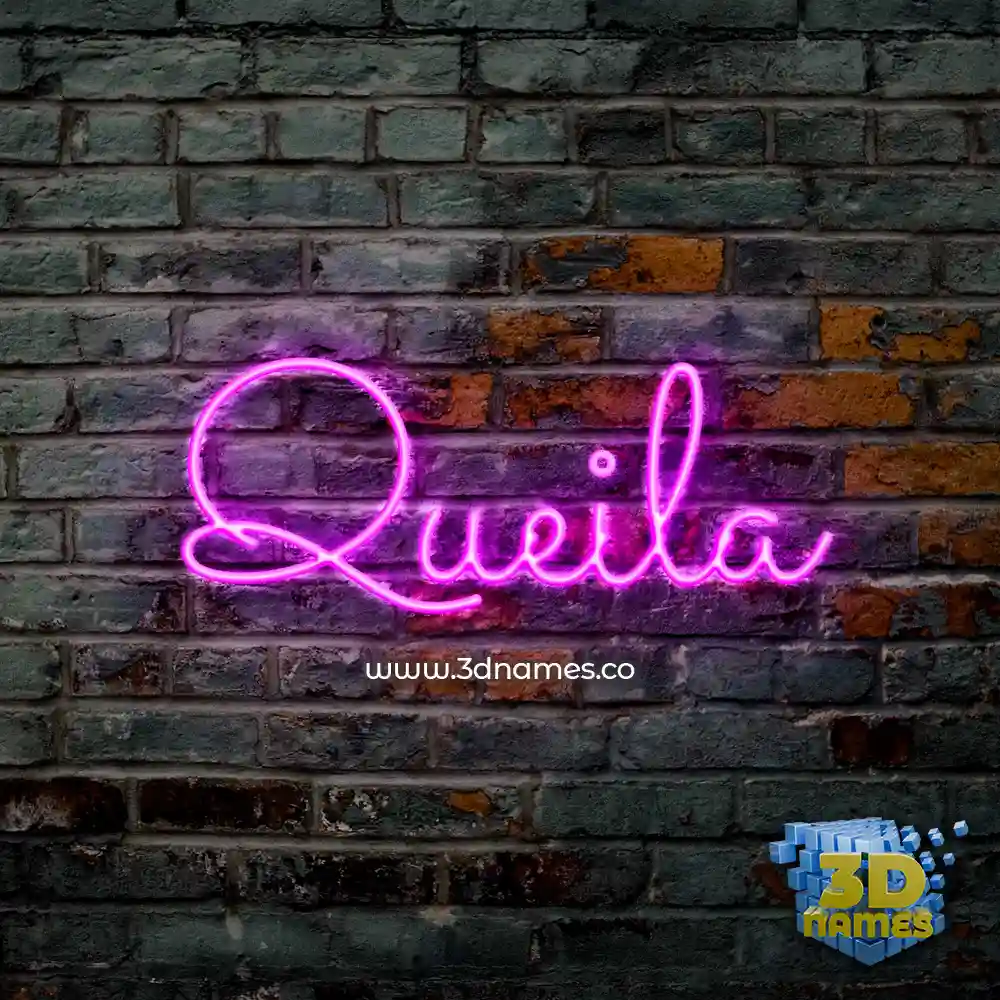queila in Pink Neon style - 3D name wallpaper