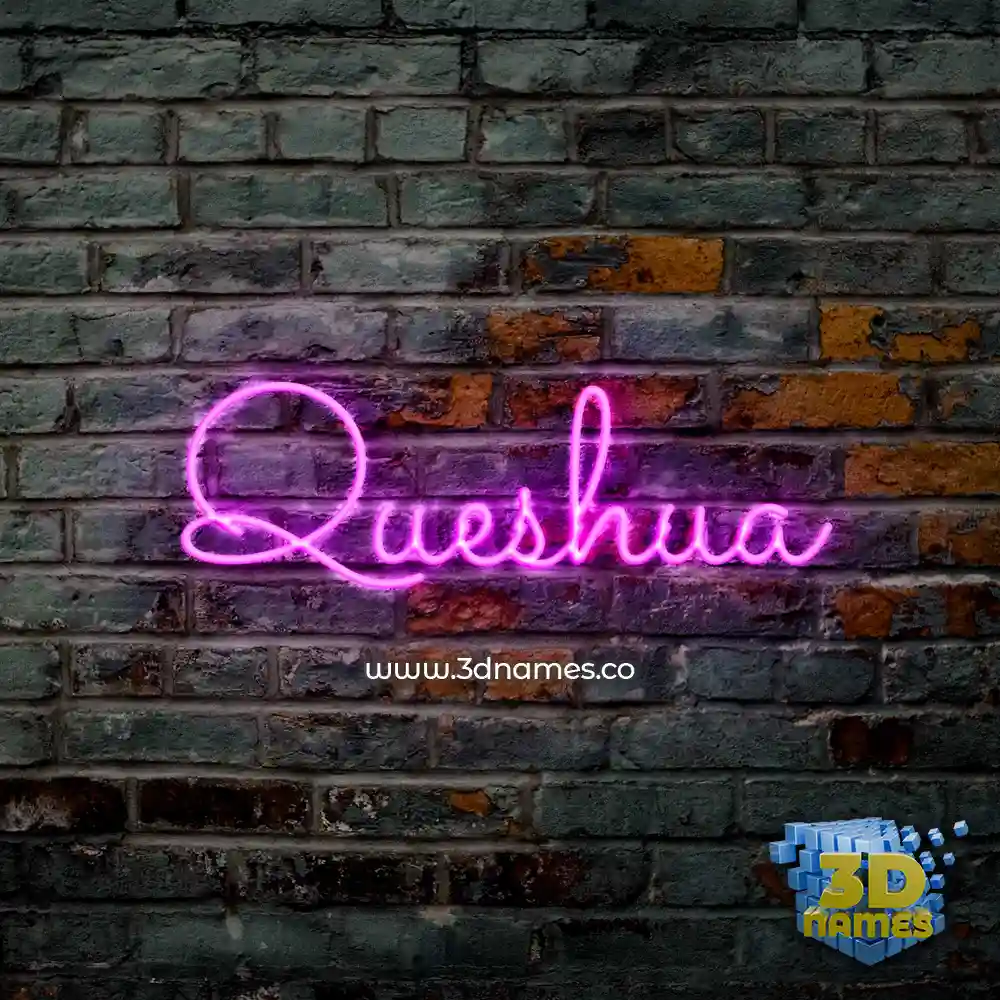 queshua in Pink Neon style - 3D name wallpaper