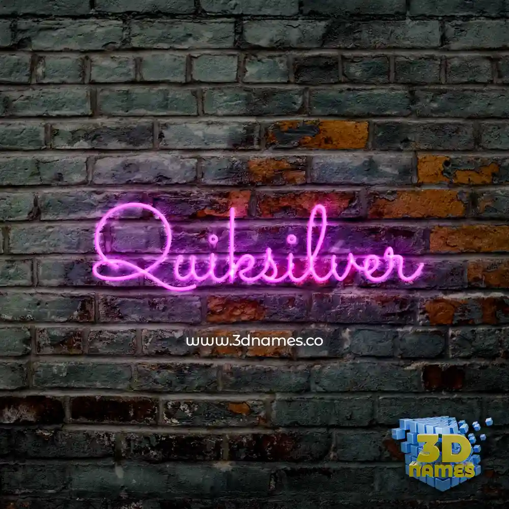 quiksilver in Pink Neon style - 3D name wallpaper