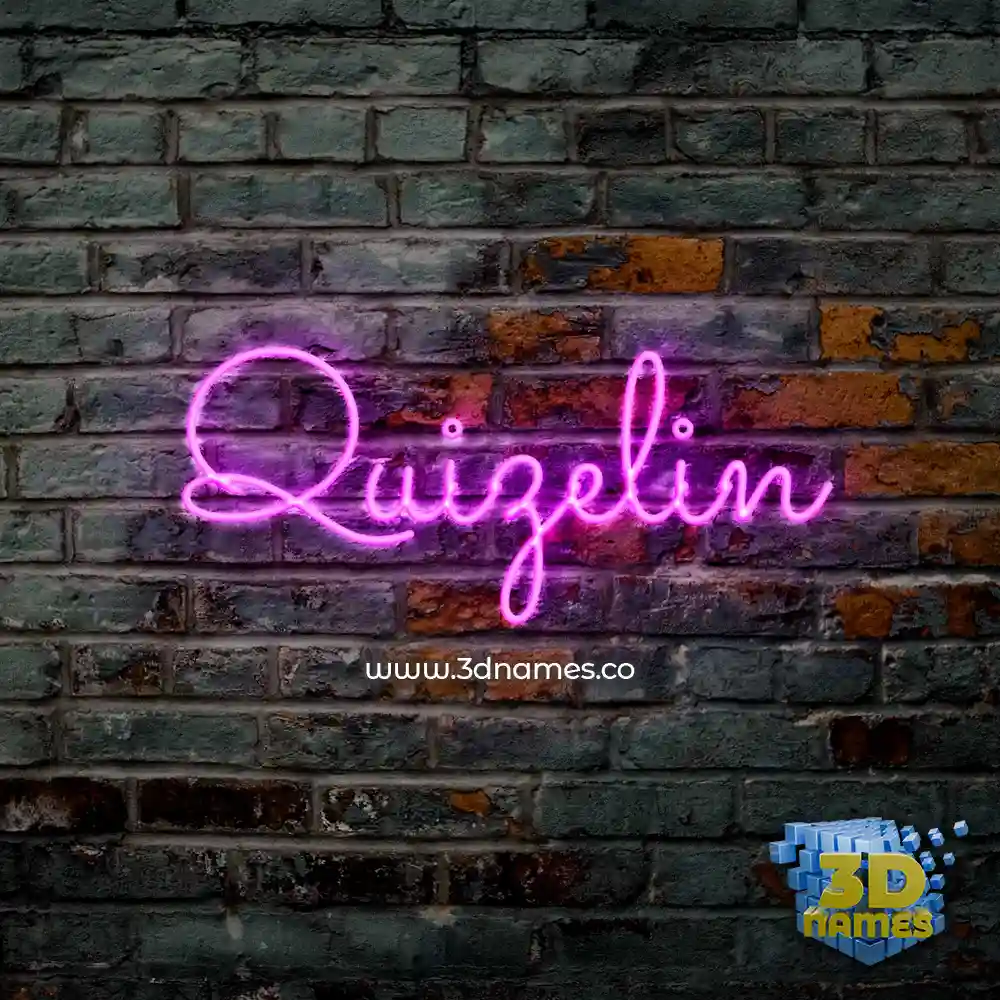 quizelin in Pink Neon style - 3D name wallpaper