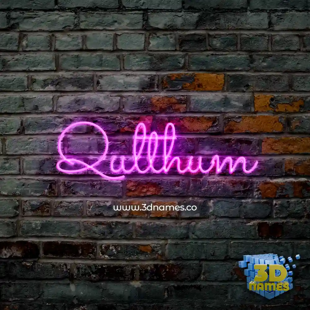 qulthum in Pink Neon style - 3D name wallpaper