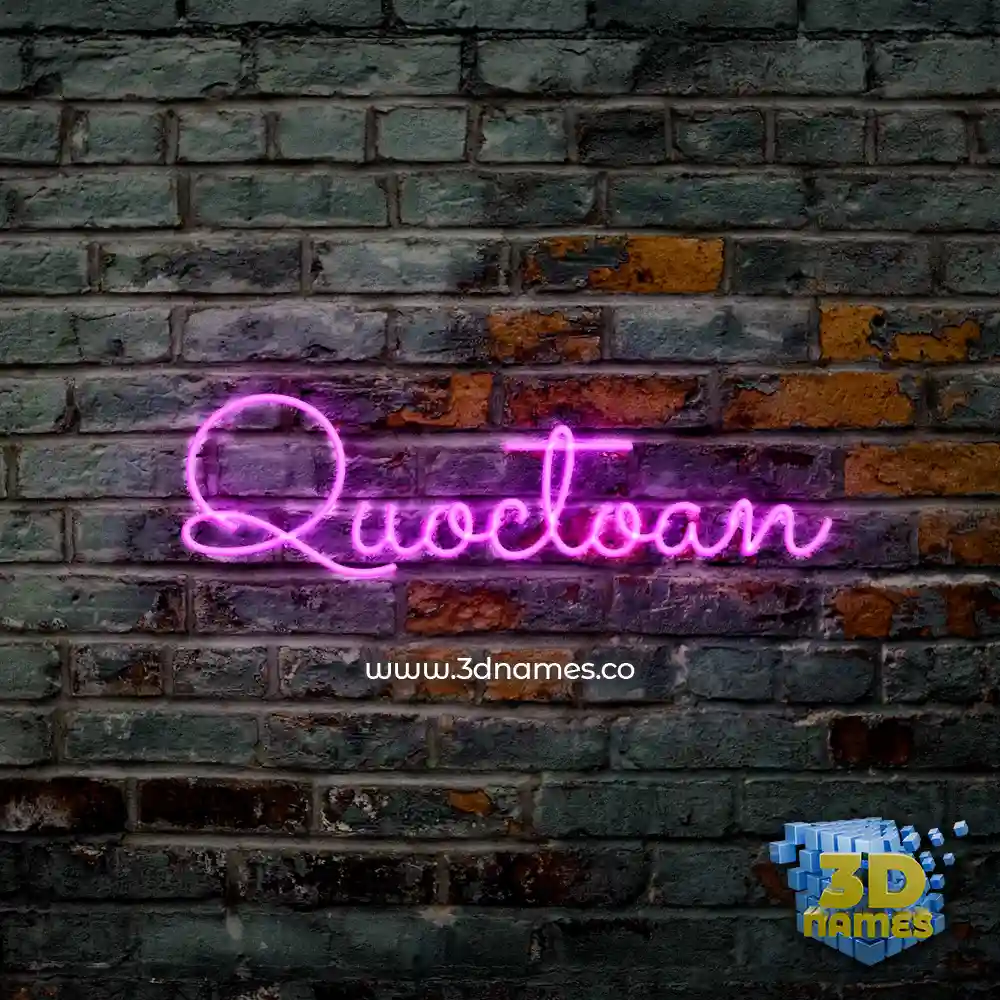 quoctoan in Pink Neon style - 3D name wallpaper