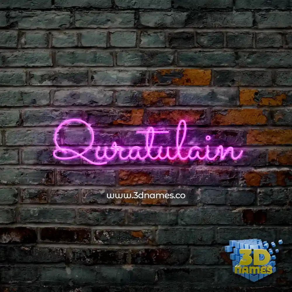 quratulain in Pink Neon style - 3D name wallpaper