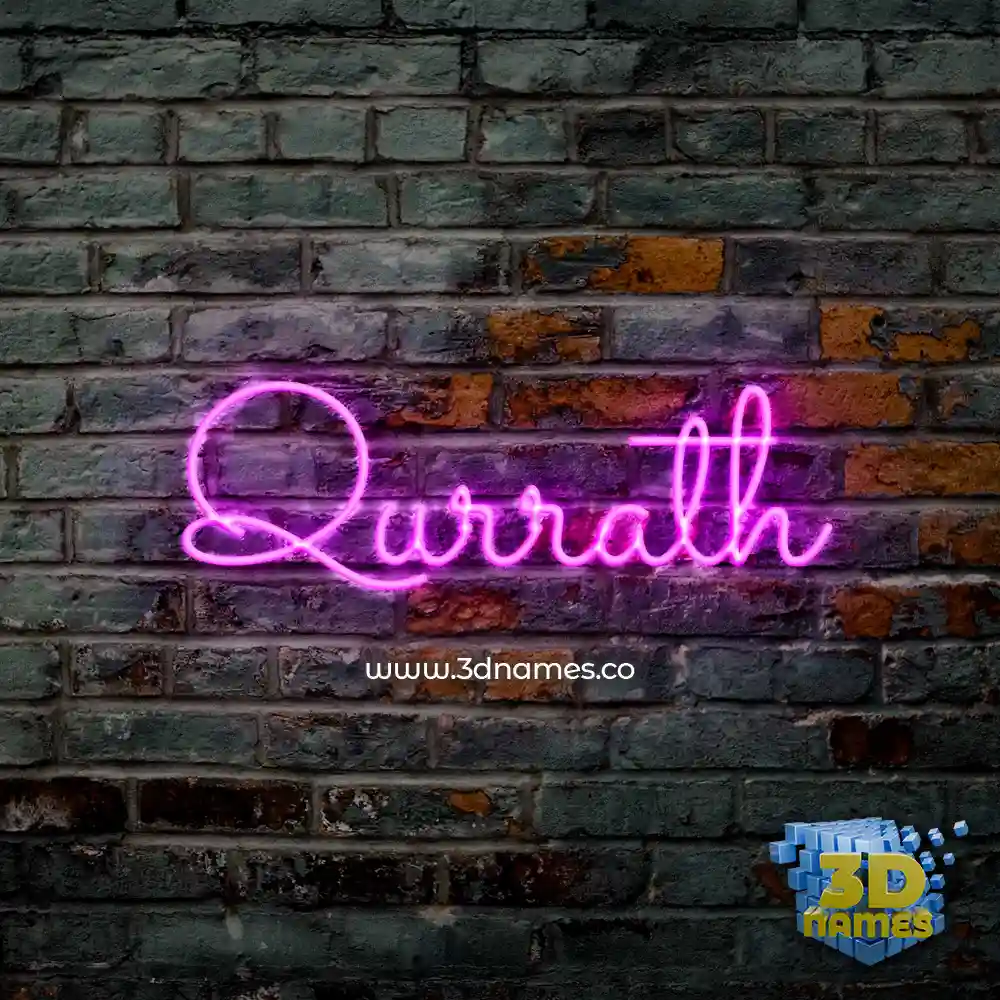 qurrath in Pink Neon style - 3D name wallpaper