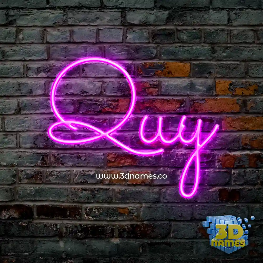 quy in Pink Neon style - 3D name wallpaper
