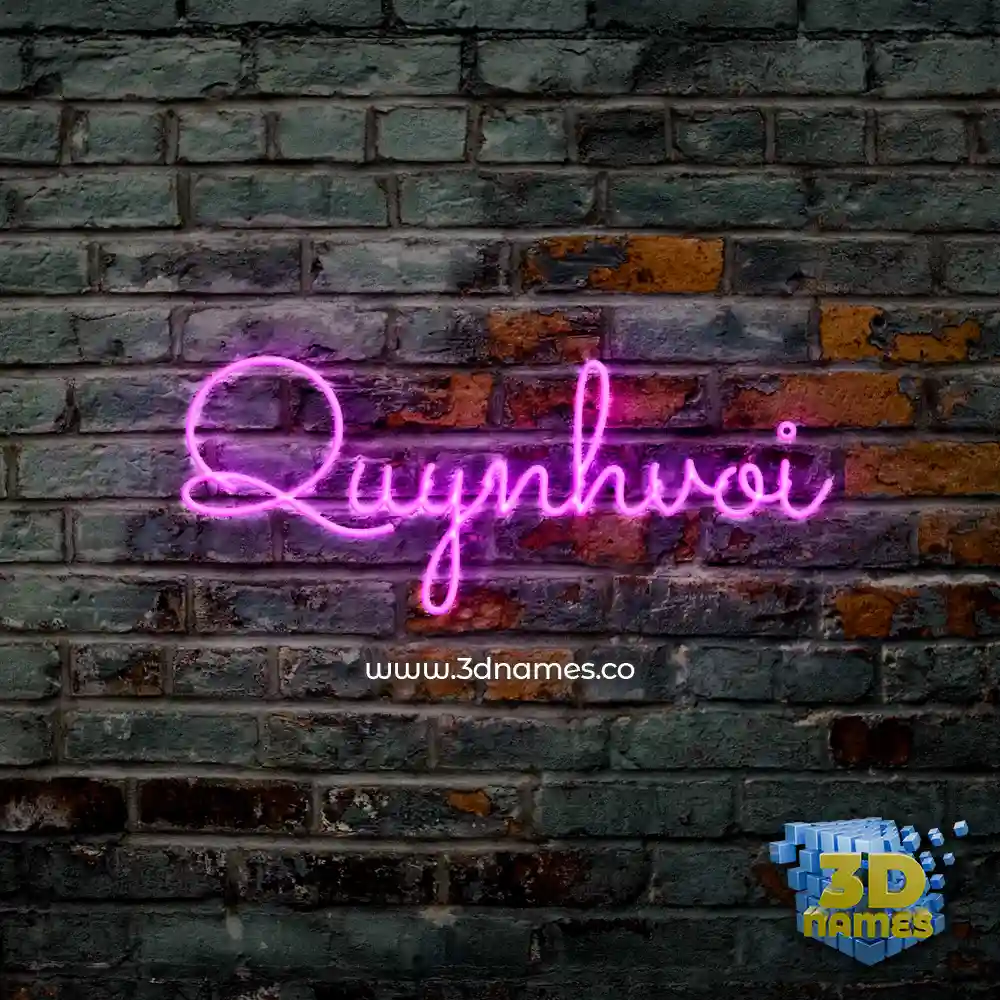 quynhvoi in Pink Neon style - 3D name wallpaper