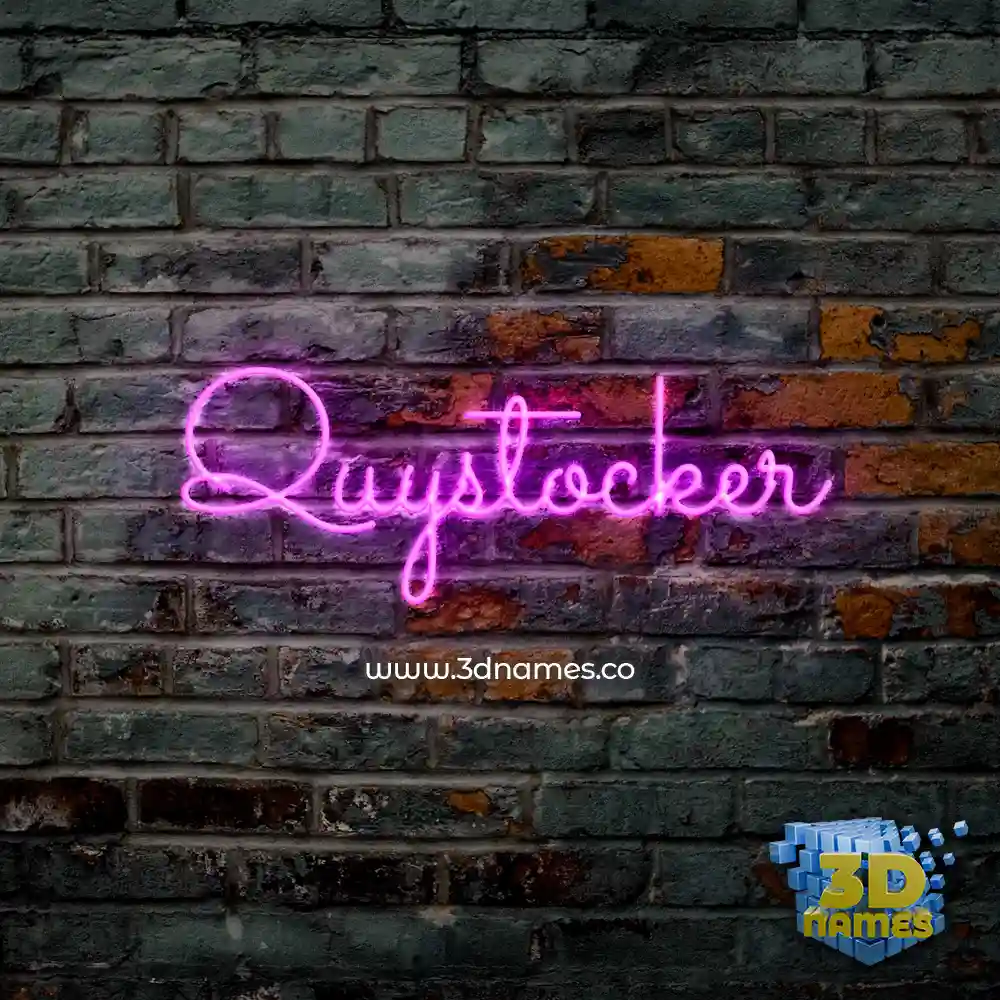quystocker in Pink Neon style - 3D name wallpaper