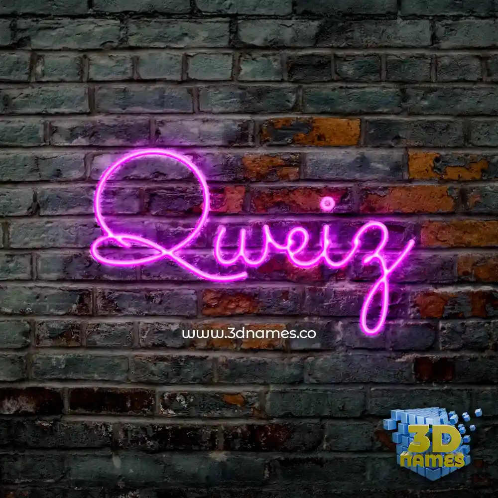 qweiz in Pink Neon style - 3D name wallpaper