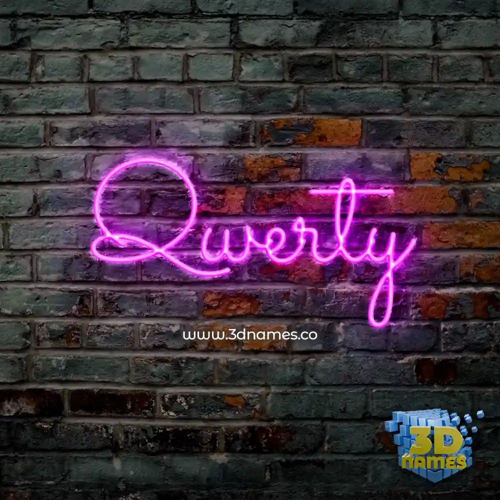 qwerty in Pink Neon style - 3D name wallpaper