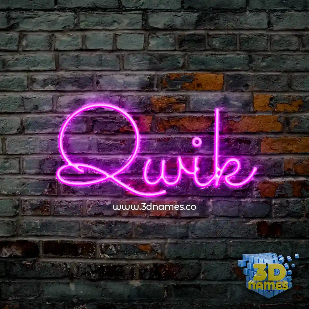qwik in Pink Neon style - 3D name wallpaper