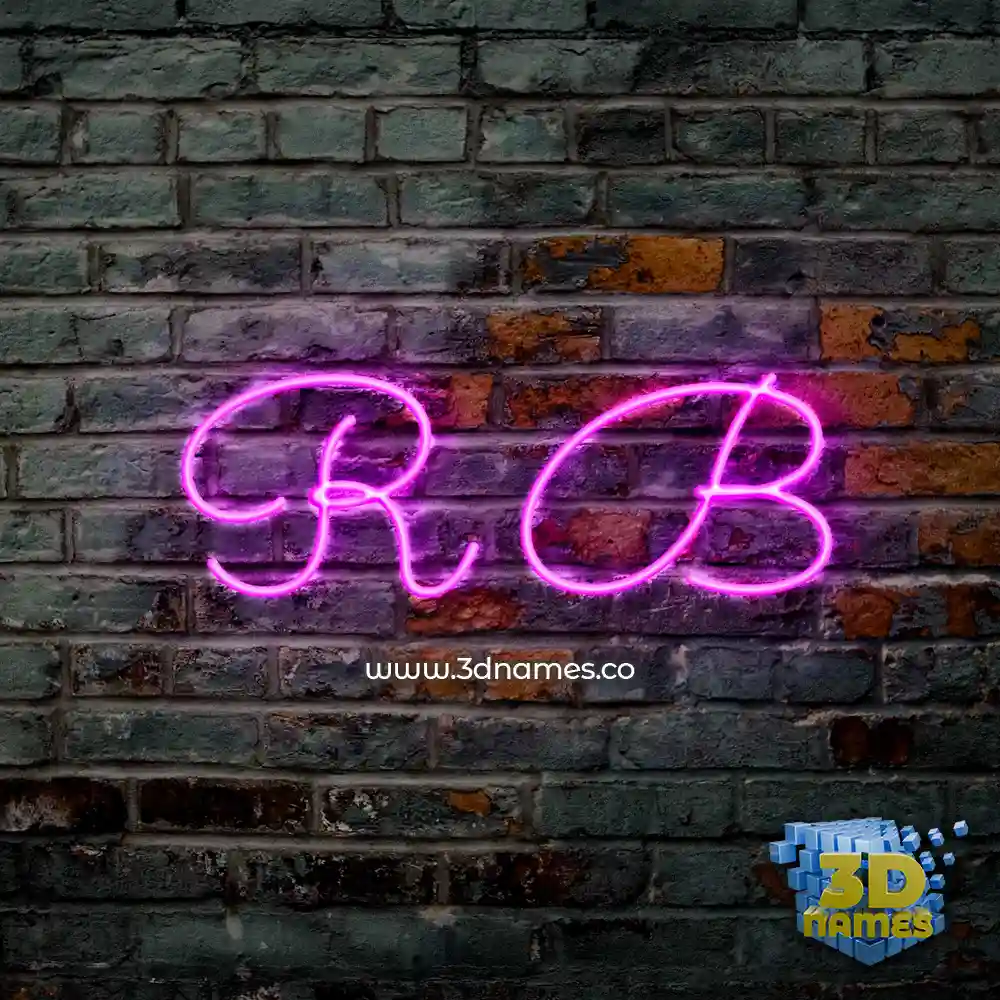 r b in Pink Neon style - 3D name wallpaper