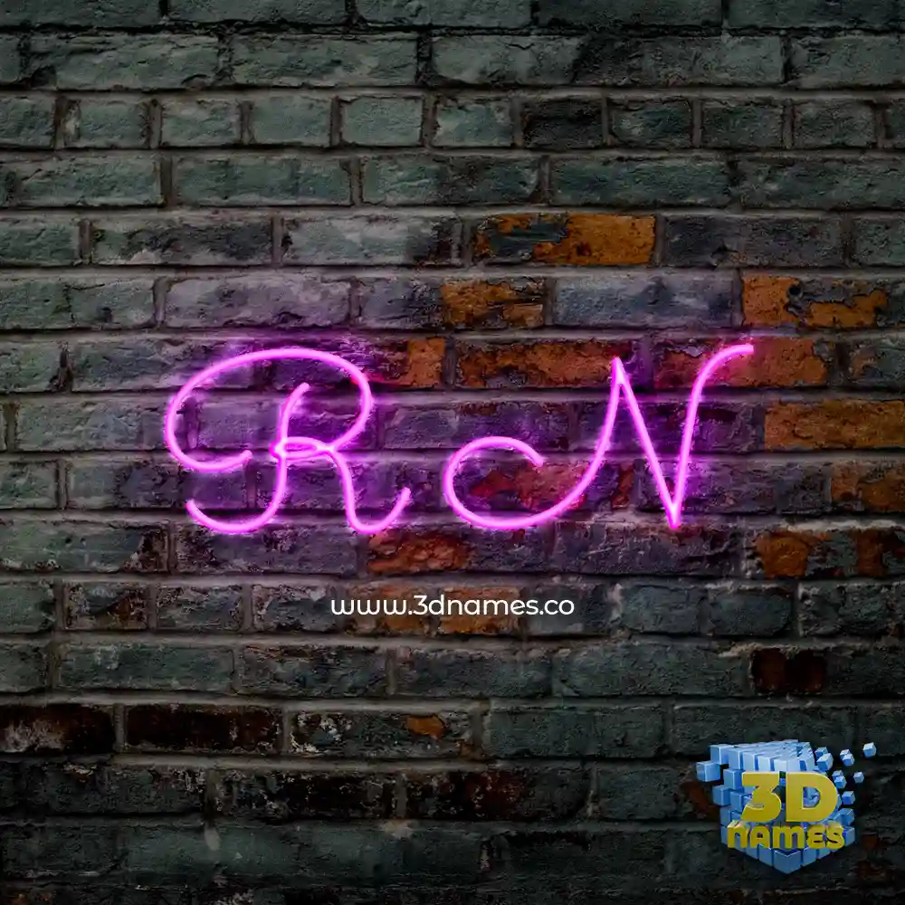 r n in Pink Neon style - 3D name wallpaper