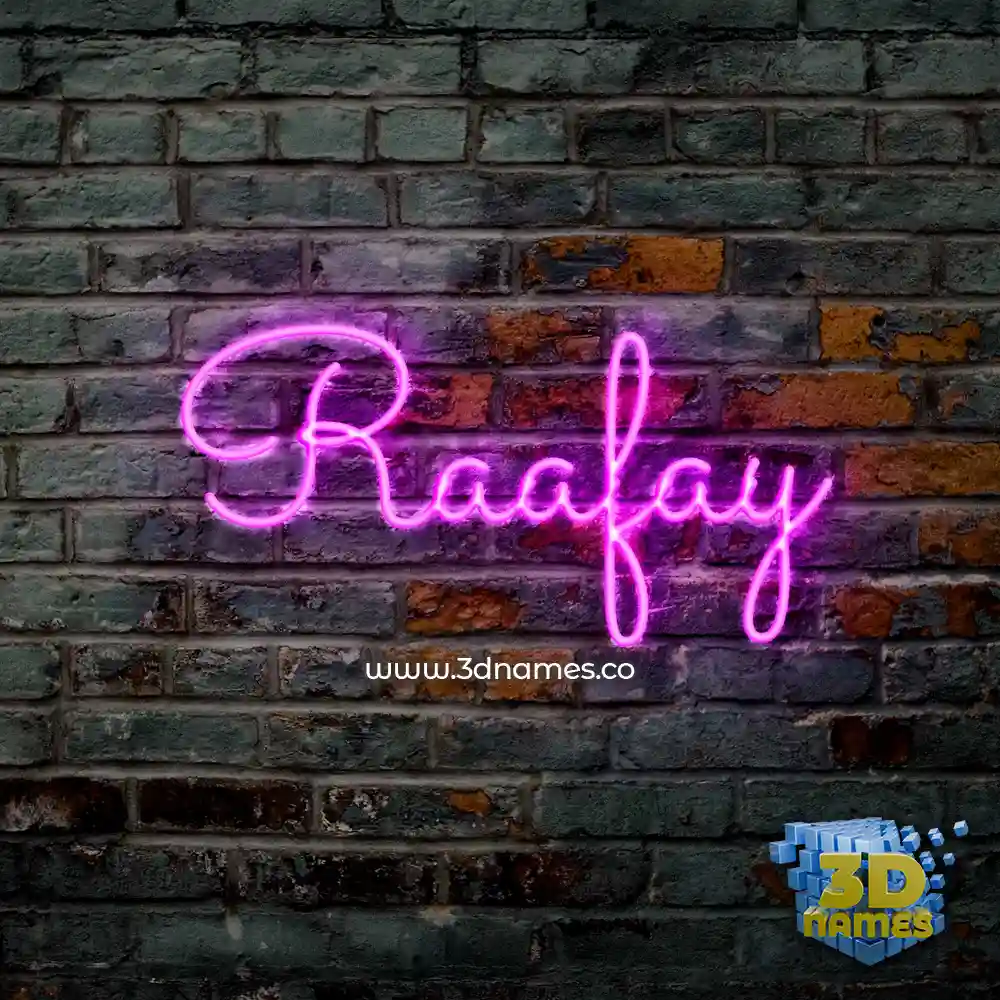 raafay in Pink Neon style - 3D name wallpaper